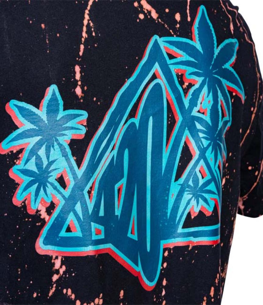 Tee 420 Palms Paint black Backprint